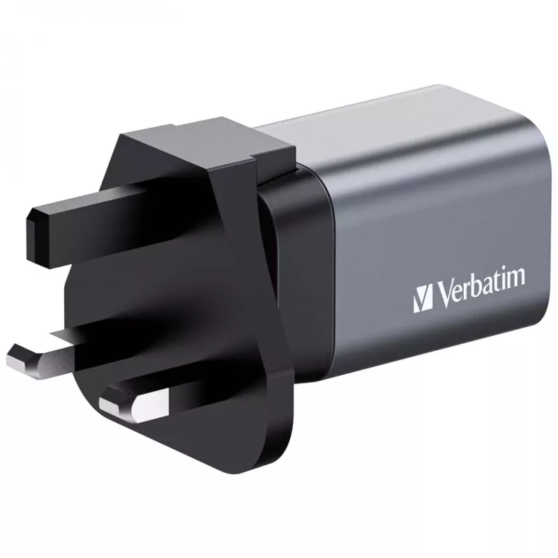 Verbatim GNC-35 Cargador GaN 35W con 1 x USB-C PD 35W / 1 x USB-A QC 3.0 (EU/UK/US)