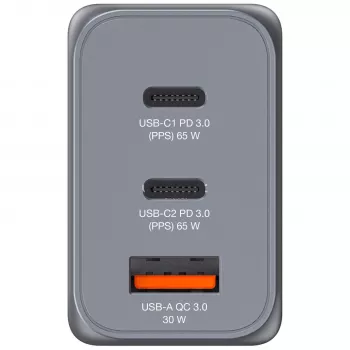 Verbatim GNC-65 Cargador GaN 65W con 2 x USB-C PD 65W / 1 x USB-A QC 3.0 (EU/UK/US)