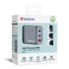 Verbatim GNC-65 Cargador GaN 65W con 2 x USB-C PD 65W / 1 x USB-A QC 3.0 (EU/UK/US)