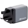 Verbatim GNC-65 Cargador GaN 65W con 2 x USB-C PD 65W / 1 x USB-A QC 3.0 (EU/UK/US)