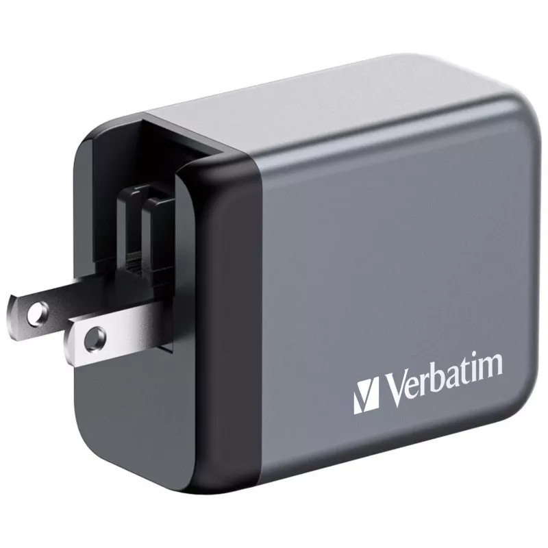 Verbatim GNC-65 Cargador GaN 65W con 2 x USB-C PD 65W / 1 x USB-A QC 3.0 (EU/UK/US)