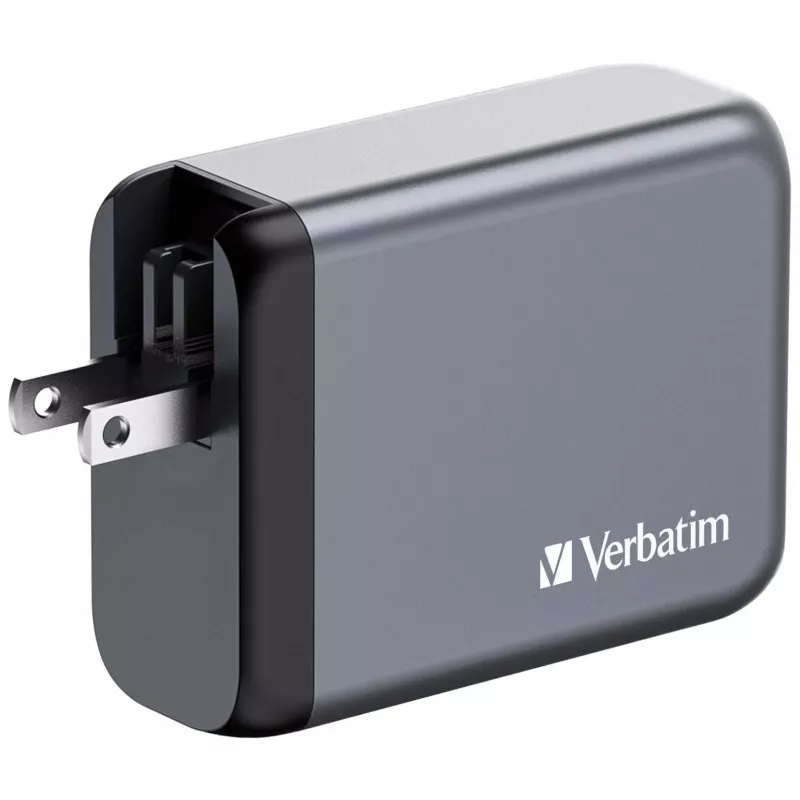 Verbatim GNC-100 Cargador GaN 100W con 2 x USB-C PD 100W / 1 x USB-C PD 65W / 1 x USB-A QC 3.0 (EU/UK/US)