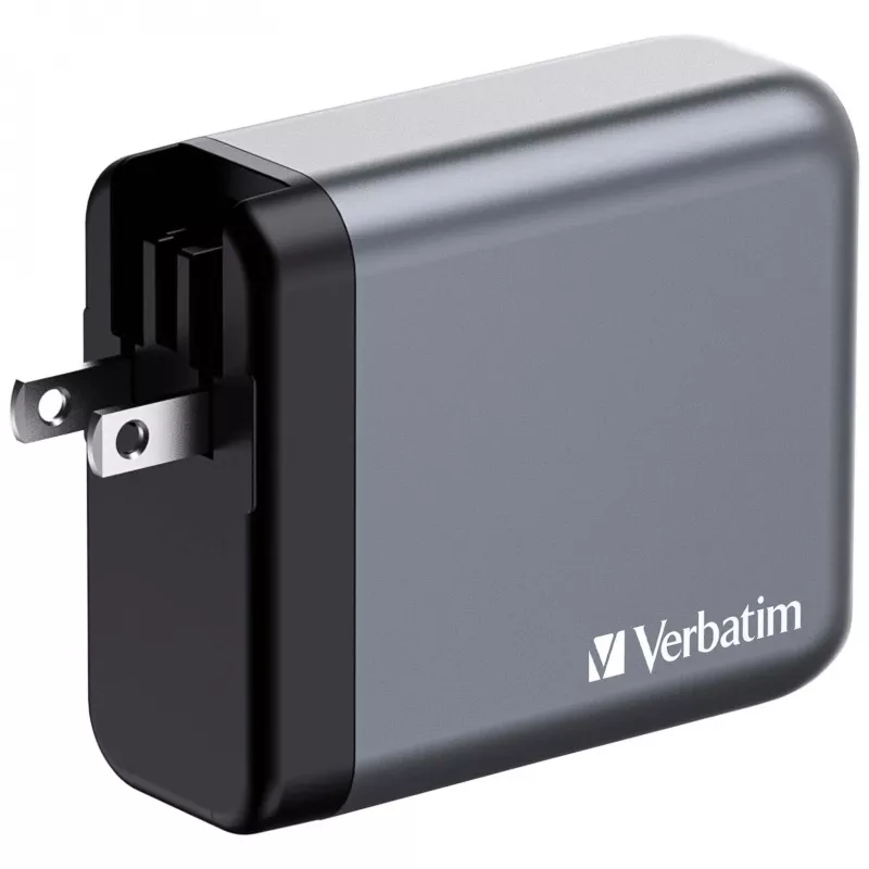 Verbatim GNC-140 Cargador GaN 140 W con 2 x USB-C PD 140 W / 1 x USB-C PD 20 W / 1 x USB-A QC 3.0 (EU/UK/US)