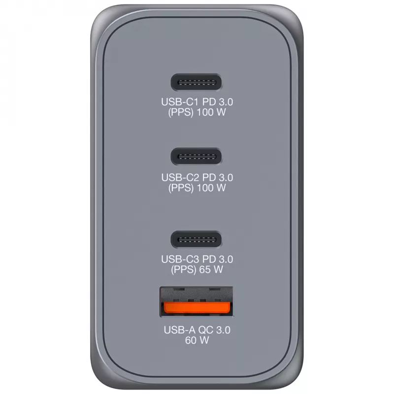 Verbatim GNC-200 Cargador GaN 200W con 2 x USB-C PD 100W / 1 x USB-C PD 65W / 1 x USB QC 3.0 (EU/UK/US)