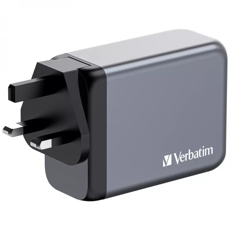 Verbatim GNC-200 Cargador GaN 200W con 2 x USB-C PD 100W / 1 x USB-C PD 65W / 1 x USB QC 3.0 (EU/UK/US)