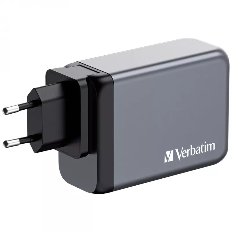 Verbatim GNC-240 Cargador GaN 240 W con 1 x USB-C 140 W / 1 x USB-C 100 W / 1 x USB-C 65 W / 1 x USB-A QC 3.0 (EU/UK/US)