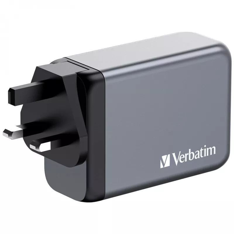 Verbatim GNC-240 Cargador GaN 240 W con 1 x USB-C 140 W / 1 x USB-C 100 W / 1 x USB-C 65 W / 1 x USB-A QC 3.0 (EU/UK/US)