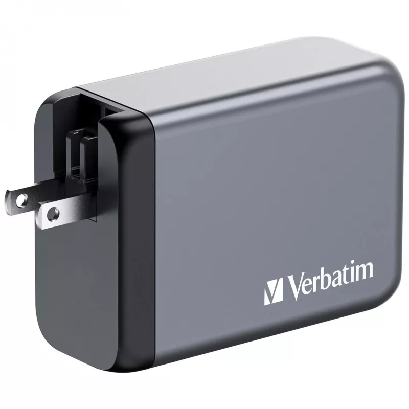Verbatim GNC-240 Cargador GaN 240 W con 1 x USB-C 140 W / 1 x USB-C 100 W / 1 x USB-C 65 W / 1 x USB-A QC 3.0 (EU/UK/US)