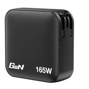 Verbatim Cargador Mini GaN 165W 4 puertos con conector US y adaptadores EU y UK