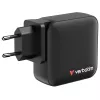 Verbatim Cargador Mini GaN 165W 4 puertos con conector US y adaptadores EU y UK