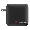 Verbatim Cargador Mini GaN 165W 4 puertos con conector US y adaptadores EU y UK