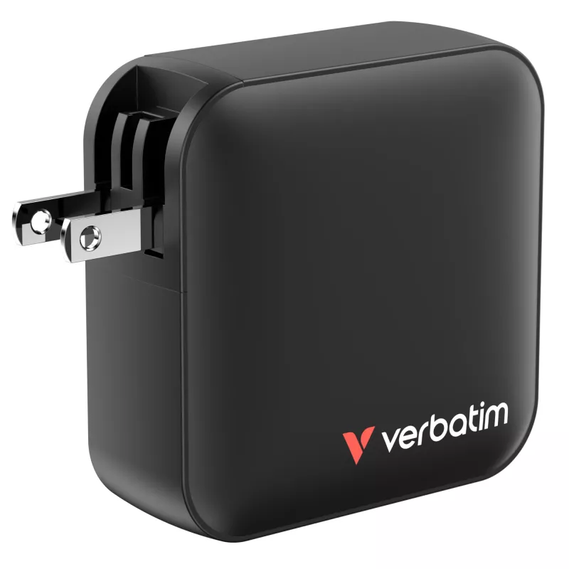 Verbatim Cargador Mini GaN 165W 4 puertos con conector US y adaptadores EU y UK