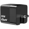 Verbatim Cargador GaN 65 W 2 puertos con cable retráctil, pantalla, conectores US y adaptadores EU y UK