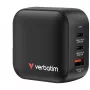 Verbatim Cargador Mini GaN 70W 3 puertos con conector US y adaptadores EU y UK