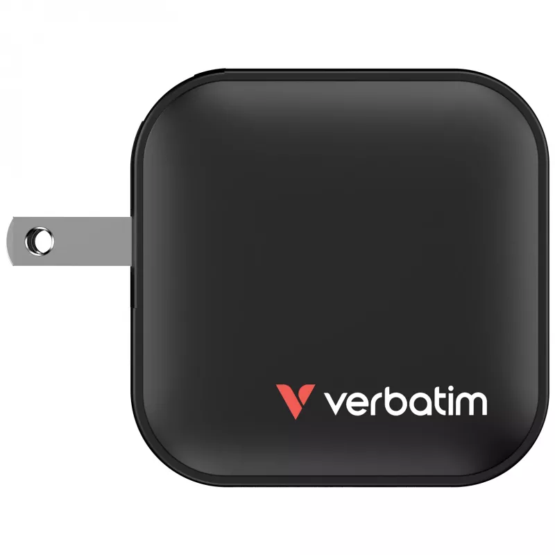Verbatim Cargador Mini GaN 70W 3 puertos con conector US y adaptadores EU y UK