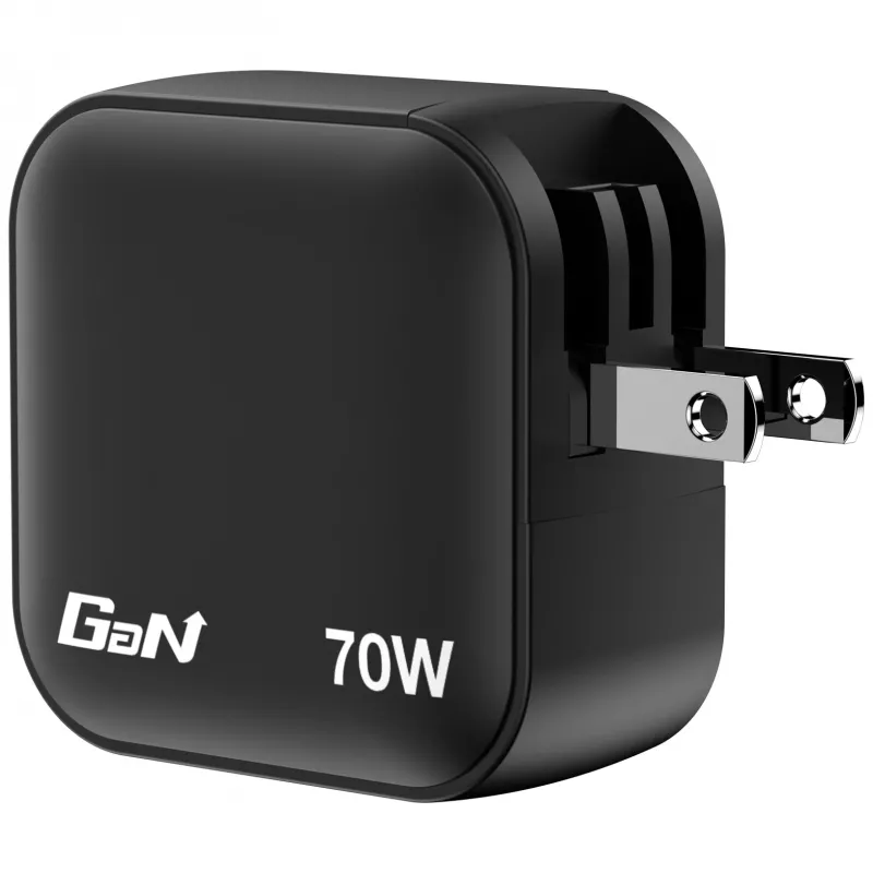Verbatim Cargador Mini GaN 70W 3 puertos con conector US y adaptadores EU y UK