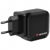 Verbatim Cargador Mini GaN 70W 3 puertos con conector US y adaptadores EU y UK