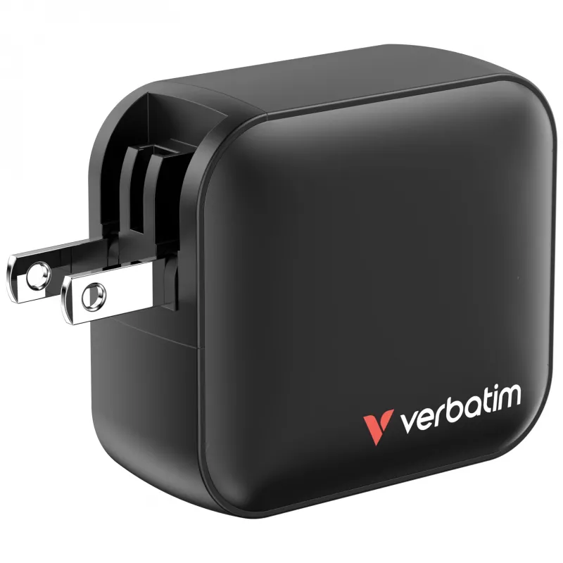 Verbatim Cargador GaN 100W universal negro carga rápida CA uso en interiores
