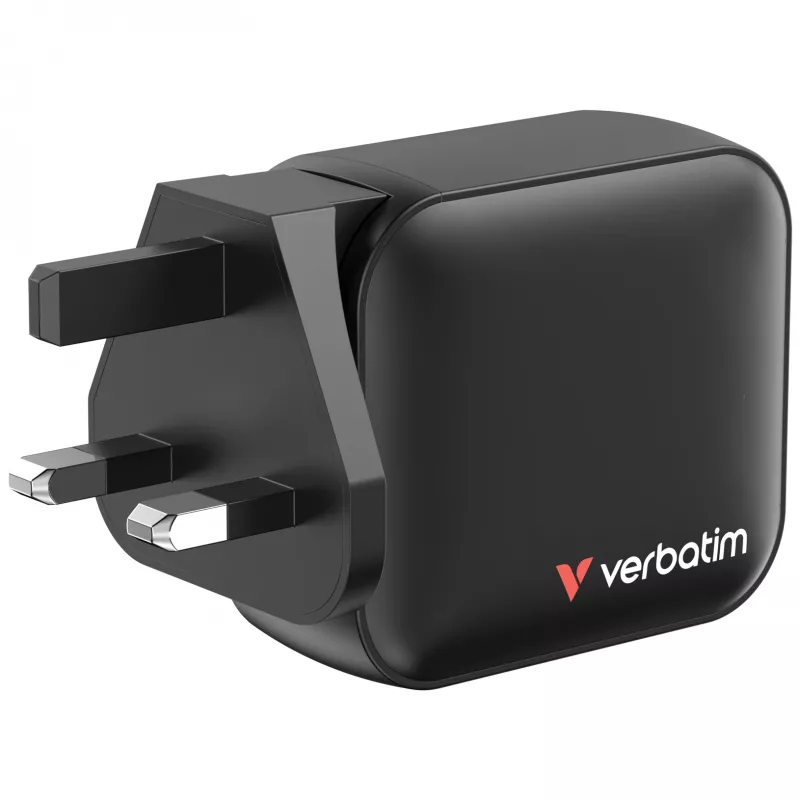 Verbatim Cargador GaN 100W universal negro carga rápida CA uso en interiores