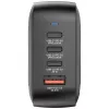 Verbatim Cargador Mini GaN 100W 4 puertos con conector US y adaptadores EU y UK