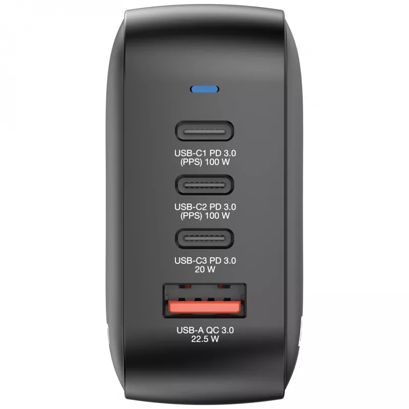 Verbatim Cargador Mini GaN 100W 4 puertos con conector US y adaptadores EU y UK