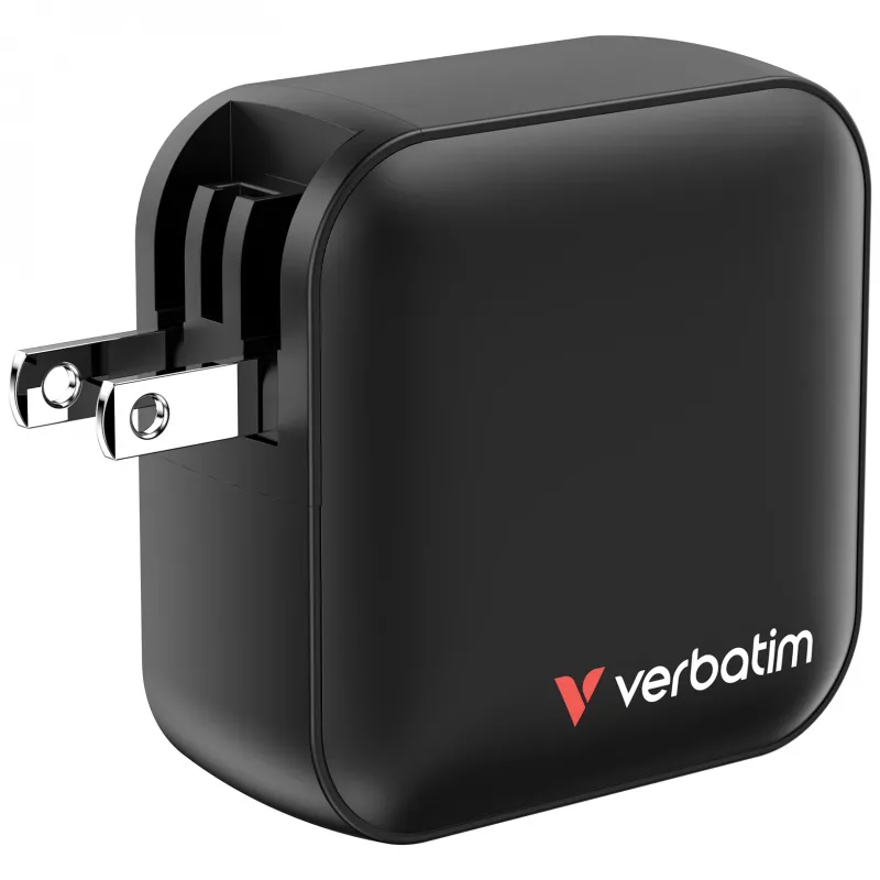 Verbatim Cargador Mini GaN 100W 4 puertos con conector US y adaptadores EU y UK