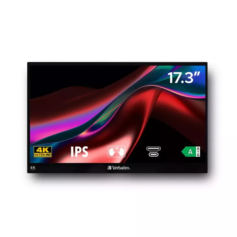 Monitor Verbatim táctil portátil 17,3 pulgadas 4K Ultra HD LCD 3840 x 2160