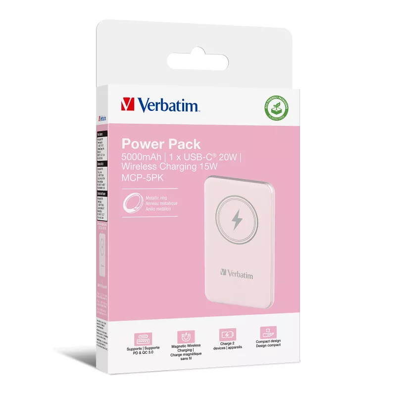 Verbatim Charge 'n' Go Powerbank magnética inalámbrica 5000mAh Rosa