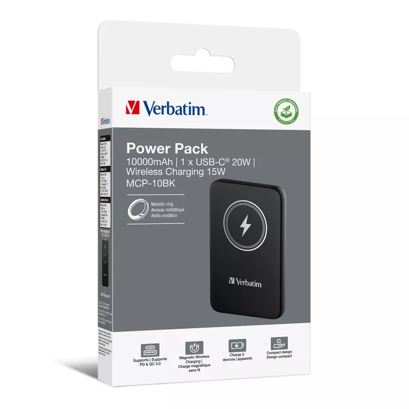 Verbatim Charge 'n' Go Powerbank magnética inalámbrica 10000mAh Negro