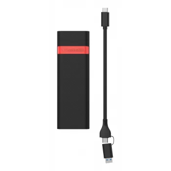 Verbatim Kit carcasa SSD M.2 NVMe, carcasa SSD, M.2, PCI Express, 10 Gbit/s, conectividad USB, Negro, Rojo