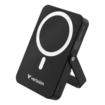 Verbatim Charge 'n' Go Powerbank magnética inalámbrica con soporte – 10000 mAh Negro
