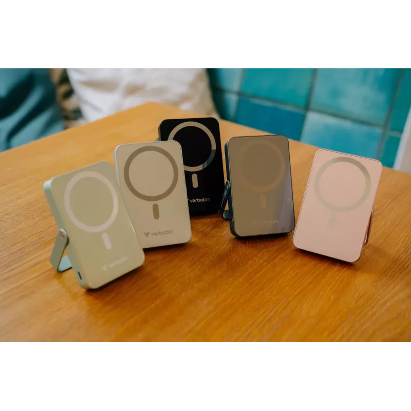 Verbatim Charge 'n' Go Powerbank magnética inalámbrica con soporte – 10000 mAh Rosa