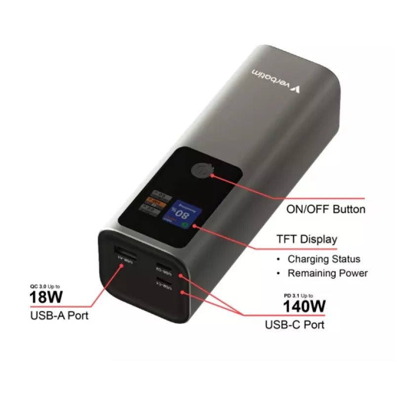 Batería portátil Verbatim Charge 'n' Go Powerbank 27000mAh