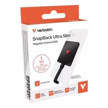 Verbatim SnapBack Ultra SSD ultrafina 1TB USB Type-C USB 3.2 Gen 2x2 Negro