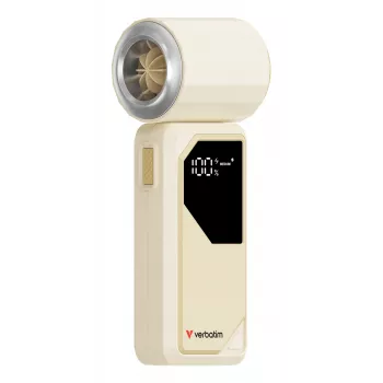 Verbatim Cool’n’Go AirJet ventilador de mano Blanco/Plata, Plata, Blanco, ventilador de mano, 1 ud., 6 W, Ion de litio (Li-Ion), 3,7 V