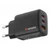 Verbatim Essentials cargador GaN 65W con conector EU Negro, interior, AC, 20 V, Negro