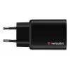 Verbatim Essentials cargador GaN 65W con conector EU Negro, interior, AC, 20 V, Negro
