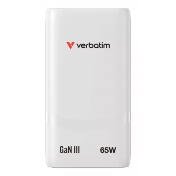Verbatim Fold 'n' Go cargador GaN 65W con conector EU Blanco