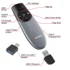Verbatim Focus presentador inalámbrico con puntero láser rojo, RF, USB, 30 m, Negro, Plata
