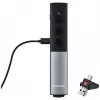 Verbatim Agenda presentador inalámbrico con puntero láser rojo, RF, USB, 100 m, Negro, Plata