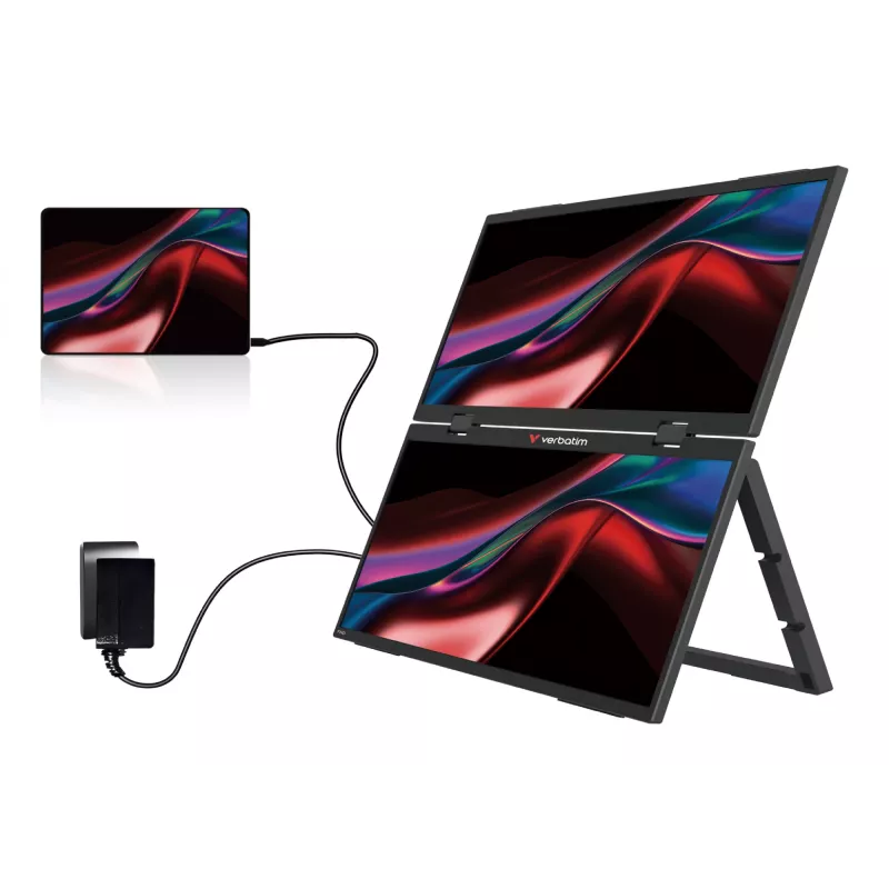 Verbatim monitor portátil 15,6 inch FHD Dual Monitor Essentials, 39,6 cm (15,6 inch), LCD, 1920 x 1080 píxeles, Full HD, 16:9, 10 ms