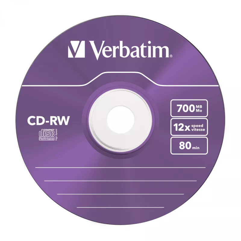 Verbatim CD-RW Colour 12x 700 MB 5 uds.
