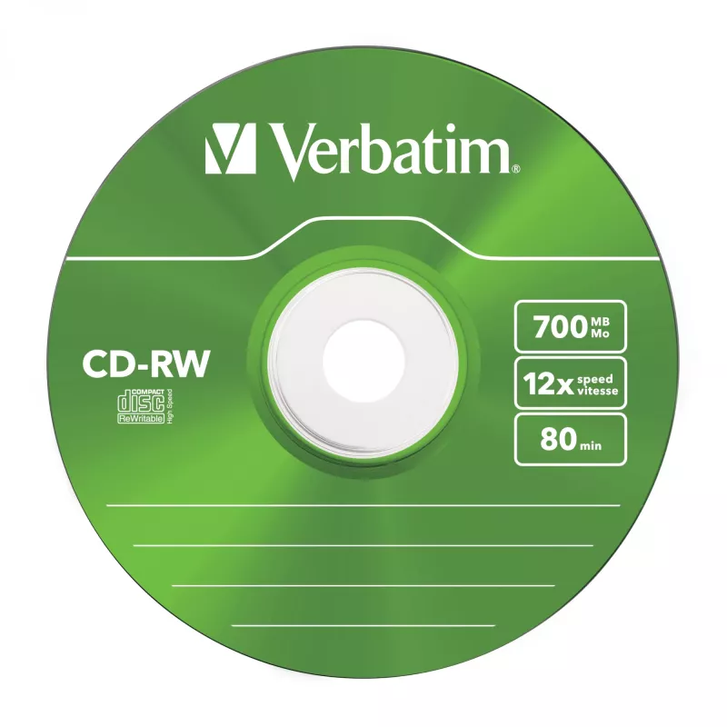 Verbatim CD-RW Colour 12x 700 MB 5 uds.