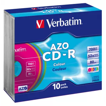 Verbatim CD-R AZO Colours 700 MB 48x 10 uds.