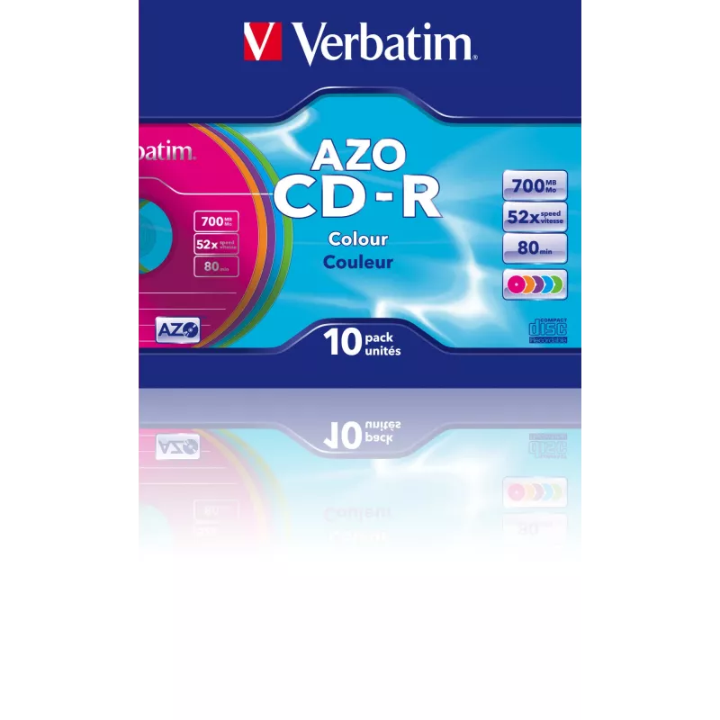 Verbatim CD-R AZO Colours 700 MB 48x 10 uds.