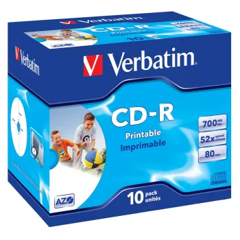 Verbatim CD-R AZO Wide Inkjet Printable 700 MB 52x 10 uds.