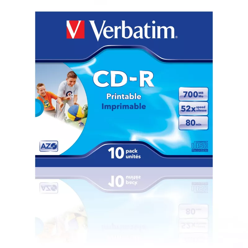 Verbatim CD-R AZO Wide Inkjet Printable 700 MB 52x 10 uds.