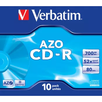 Verbatim CD-R AZO Crystal 700 MB 52x 10 uds.