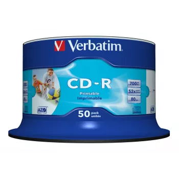 Verbatim CD-R AZO Wide Inkjet Printable no ID 700 MB 52x 50 uds.