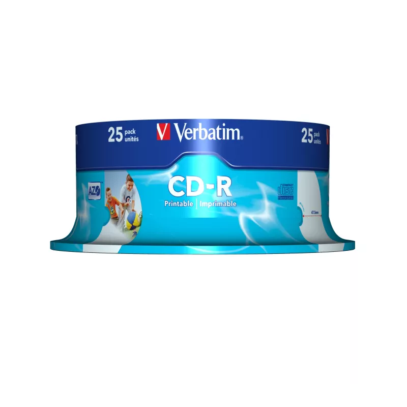 Verbatim CD-R AZO Wide Inkjet Printable 700 MB 52x 25 uds.